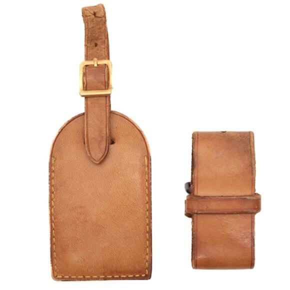 Authentic Louis Vuitton Luggage Name Tag & Poignet Keepall Handle Holder W - Picture 3 of 7